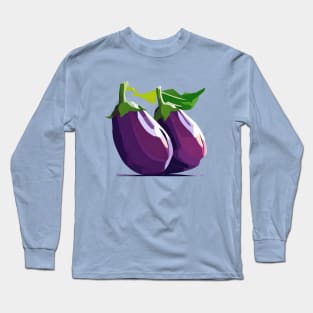 Eggplant Wpap Pop Art Long Sleeve T-Shirt